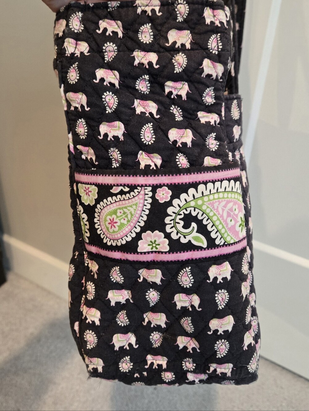 Vera Bradley Quilted Tote Bag - Rare Vintage Pink Elephant Pattern - Picture 3 of 7